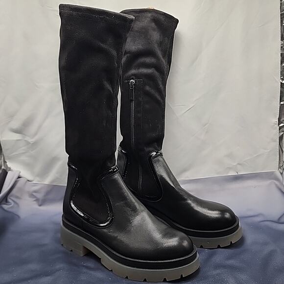 AQUATALIA DREW STRETCH SUEDE BLACK WATERPROOF BOOTS WOMENS SIZE 7.5 NWOB - Picture 3 of 16